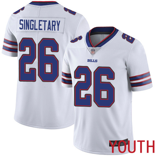 Youth Buffalo Bills #26 Devin Singletary White Vapor Untouchable Limited Player NFL Jersey